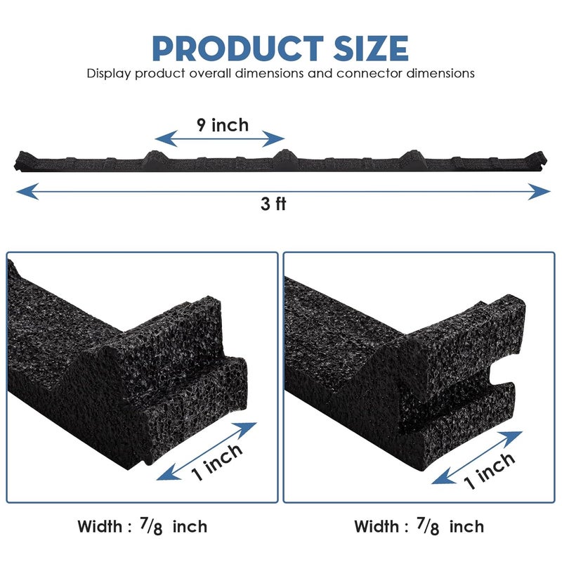 Sthovd 9 in Inside Foam for Metal Roofs Classic Rib Profile Foam Closure Strips Fit for Metal Roofing Panels 3 Feet Long Roof Closure Strips (10 Pcs) - Image 2